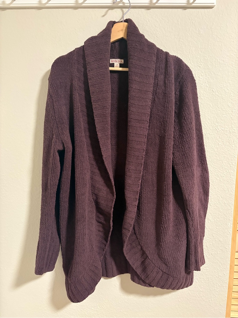 Merona Open-Front Shawl Collar Cardigan - Plum